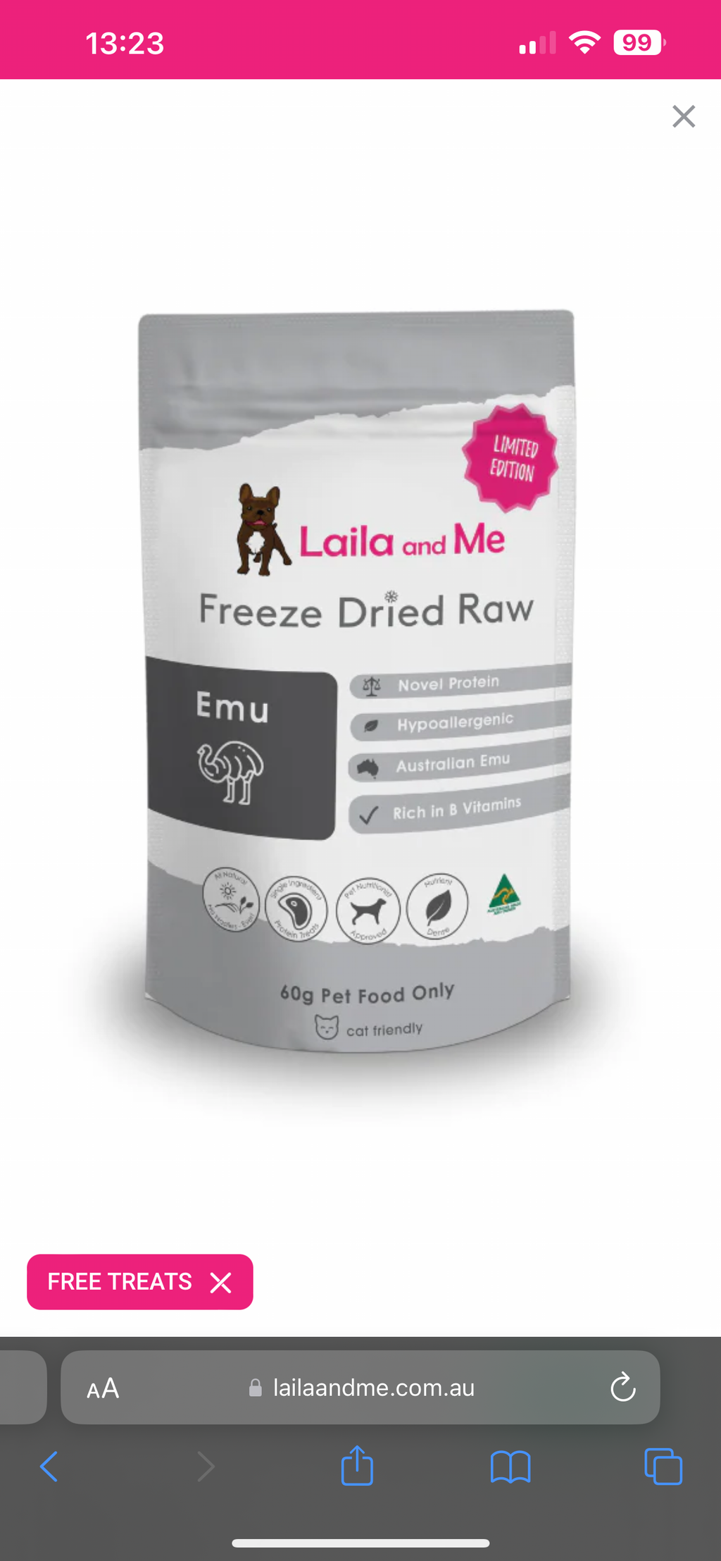 Laila & Me @ The Dog House : Freeze Dried Raw Emu