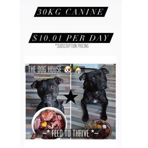 The Dog House Premium Monthly Raw Feeding Package (30kg Canine)
